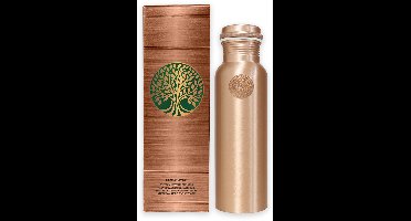 AMAS ORGANICS | 100% PUUR KOPEREN WATERFLES PLAIN | PREMIUM QUALITY | HANDGEMAAKT EN UNIEK | 950 ML | 350 G