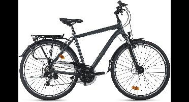 DaCapo Trekkingfiets Heren 28" Firenze 100 Antraciet 21 Versnellingen Framemaat 53 cm Met V-Brakes