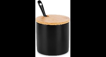 Vilde - Suikerpot - Keramisch en Bamboe - Zwart - 250ml