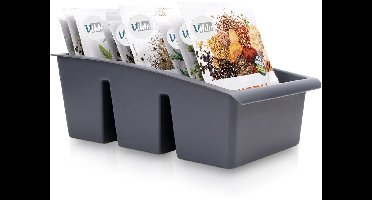Kruidenrek Grijs 25x15x9 cm - Kruidenorganisator - Kruidendoos - Kruidenpotjes Staand - Kruiden Organisator