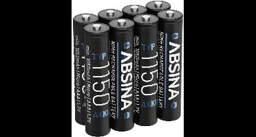 Absina Oplaadbare AAA batterij (potlood) NiMH 1.2 V 8 stuk(s)