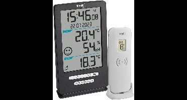 TFA Dostmann Funk-Thermometer XENA HOME 30.3074.10 Draadloze thermometer digitaal Antraciet