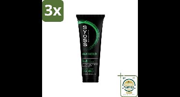 3 x Syoss - Max Hold - Haargel - Maximale Hold - 250 ml - Grootverpakking - Haar Fixatie - Haargel - Max Hold - Styling Gel - Haar Verzorging
