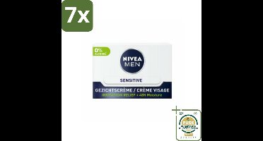 7 x NIVEA MEN - Sensitive - Dagcrème Gezicht - 50 ml - Grootverpakking - Gevoelige Huid - Dagcrème - Gevoelige Mannenhuid - Huidverzorging - Roodheid