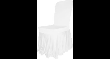Witte stoelhoes in rokstijl, spandex polyester, rekbare en afneembare hoes met elastische voetzakken, elegant en professioneel voor bruiloften, banketten, evenementen en dineren (pak van 50)