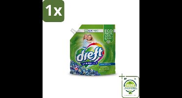 1 x Dreft - Vloeibaar Wasmiddel - Ochtendfris Navul - Fris en zuinig - 28 Wasbeurten - Wasmiddel - Vloeibaar Wasmiddel - Navulverpakking - Wasverzorging - Duurzaam
