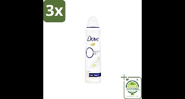 3 x Dove Deodorant Spray - 0% Original - 150 ml - Grootverpakking - Dove Deodorant - Aluminiumvrije Deodorant - Deodorant Spray - Deodorant Voor Gevoelige Huid - Deodorant 72 Uur