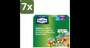 Toppits – Safeloc Mini Zip-Zakjes – 40 Zakjes - Bulkverpakking - 7 stuks