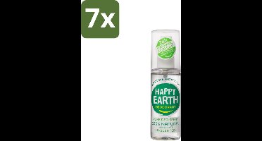 7 x Happy Earth – Deodorant Spray – 100% Natuurlijk Unscented – 100 ml - 100% Natuurlijk - Geurloos - Hypoallergene Deodorant - Natuurlijke Mineralen - Biologische Aloë Vera