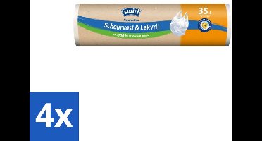 Swirl – Vuilniszakken – 35 L – Handvatten – 15 zakken - Voordeelverpakking - 4 stuks