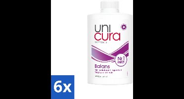 Unicura – Vloeibare Zeep Navulling – Balans – 250 ml - Voordeelverpakking - 6 stuks