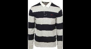McGregor Rugbyshirt Streep Navy Grijs - Maat M - Heren - Rugby Poloshirts