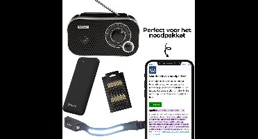 Denver Noodpakket - Communicatie - Noodradio - Powerbank - Hoofdlamp - 10x AA-batterijen - NDCMPKT25