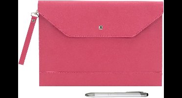 A4 Envelophoes van PU-leer - Multifunctionele Organizer voor Documenten en Tablets - Pruimenrood