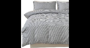 3-Delige Dekbedovertrekset: Tijdloos Geruit Patroon van Polyester - 135x200cm