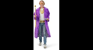 Paarse Fluffy lange bont jas