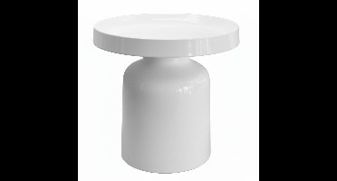 Housevitamin Bijzettafel – Pawn – Metaal – Wit – Ø 43 × 42 cm – Minimalistisch & Tijdloos Design