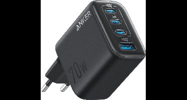 Anker Zolo Oplader – 4-Poorts Voedingsadapter Met Supersnelle 70 W, Compact En Stevig (Kabel Niet Inbegrepen)