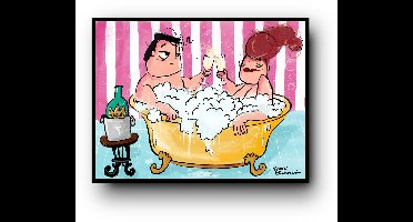 Bubbles in the bubble bath - Geel - Canvas 30 x 40 cm Ge