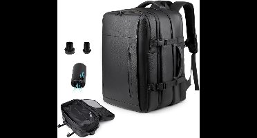 Vacuüm rugzak handbagage vliegtuig – reis rugzak met vacuümsysteem en pomp – waterdicht – uitbreidbaar tot 60L – geschikt voor heren en dames