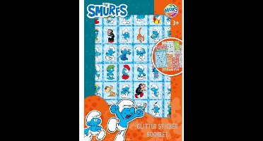 Glitterstickers van de smurfen - 8 velletjes