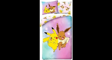Pikachu Dekbedovertrek Pikachu en Eevee 140 x 200 cm - polyester