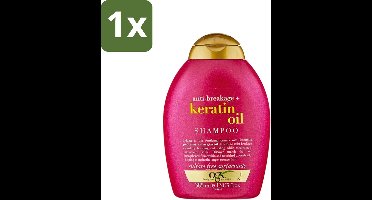 1 x OGX - Anti-Breakage Keratin Oil - Shampoo - Versterkend - Tegen Haarbreuk - 385 ml - Haarkracht - Haarbreuk - Keratine - Haarversterking - Arganolie