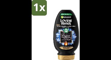 1 x Garnier Loving Blends Magnetic Charcoal Conditioner 250 ml - Vette Hoofdhuid - Droge Lengtes - Conditioner - Zuiverende Conditioner - Hydraat