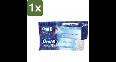 1 x Oral-B Tandpasta 3D White Arctic Fresh 75 ml - Tandpasta Whitening - Frisse Adem - Glazuur Bescherming - Tanden Witter Maken - Klinisch Bewezen Whitening