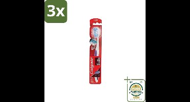 3 x Colgate - Tandenborstel - 360 Optic White Medium- Wit - 1 Tandenborstel - Grootverpakking - Tandenborstel - Tandenborstel Wit - 360° Reiniging - Polijstende Borstelharen - Mondverzorging