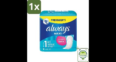 1 x Always Maxi - Maandverband - Maat 1 - Normal - 9 Pads - Maandverband - Maandverband Normal - Always Maxi - Maandbloeding - Hygiëne