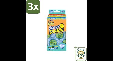 3 x Scrub Daddy Scour Daddy 3 stuks per verpakking - Grootverpakking - Schoonmaken Vaat - Schuurspons - Veranderende Textuur - Hardnekkig Vuil Verwijderen - Afwassen Vaat