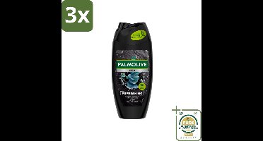 3 x Palmolive Men 3-in-1 Body Face Hair Refreshing Etherische Eucalyptusolie Zeezoutextract 250 ml - Grootverpakking - Douchegel Mannen - Fris En Verzorgend - Verfrissende Geur - Eucalyptusolie - Citrusolie