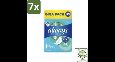 7 x Always Ultra Day - Maandverband - Maat 1 - Normal - Giga Pack - 38 Pads - Grootverpakking - Maandverband - Menstruatie - Absorberend Maandverband - Geurneutraliserend - Comfort