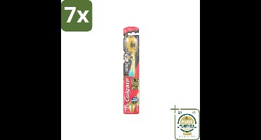 7 x Colgate - Tandenborstel - 360 Charcoal Gold Soft - Zwart/Goud - 1 Tandenborstel - Grootverpakking - Tandenborstel - Houtskool - Whitening - Tanden Reinigen - Zachte Borstel