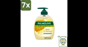 7 x Pamlolive Naturals - Handzeep - Melk & Honing - 300 ml - Grootverpakking - Handzeep Melk Honing - Zeepvrije Handzeep - Handen Verzorging - Melk En Honing Handzeep - Natuurlijke Handzeep