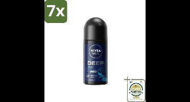 7 x Nivea - Men - Deodorant - Roller - Deep Beat - 48 Uur Lang Werkend - 50 ml - Grootverpakking - Nivea Men Deodorant Roller - Anti-Transpirant - 48 Uur Bescherming - Zweetbestendig - Geur