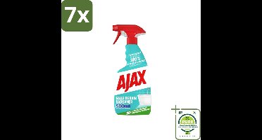 7 x Ajax – Badkamer Spray – 500 ml - Grootverpakking - Badkamer Reinigen - Kalk Verwijderen - Zeepresten Verwijderen - Badkamer Schoonmaken - Anti-kalk Spray