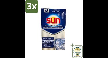 3 x Sun - Machine Cleaner - In-Wash - Vaatwasmachinereiniger - 4 Wasbeurten - Grootverpakking - Vaatwasmachine Reiniger - Vaatwasmachine Ontkalken - Vaatwasmachine Ontvetten - Vaatwasmachine Reinigen - Vaatwasmachine Hygiëne