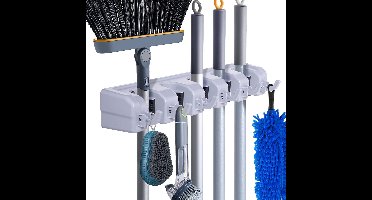 Bezemhouder - Zelfklevend - ABS - Bezem Ophangsysteem - Bezem Houder - Tuingereedschap - zwart