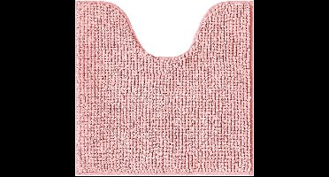 Badmat - 45 x 45 cm (Vierkant - WC-Uitsnijding) - Polyester - Glad geweven - Hoogpolig - Anti-Slip - Super absorberend - machinewasbaar - Kleur : Roze