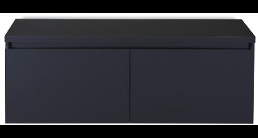 Frozen Badmeubelset 120 cm - Greeplijst in Kleur - Inclusief Wastafelbovenblad Zwart Mat