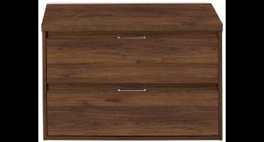 Porto Badmeubelset 90 cm - Walnoot - Wastafelbovenblad Walnoot