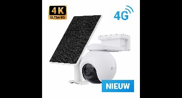 EZVIZ EB8 Pro 4G Kit – 4K Beveiligingscamera & 8W Zonnepaneel – 360° Panoramisch Zicht, Ai Powered Detectie & Active Defense – 4G & Wi-Fi – Google Assistant & Amazon Alexa – IP65
