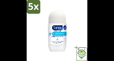 5 x Sanex – Deodorant Roller – Dermo Protector – 53 ml - Grootverpakking - Deodorant Roller - Huidbescherming - Zweetbehandeling - Geurvervoeging - Mineralen