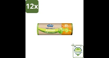 Swirl – Vuilniszakken – Trekband Geparfumeerd Actif Fresh – 35 L – 9 zakken - Voordeelverpakking - 12 stuks - Vuilnisbak - Geurabsorber