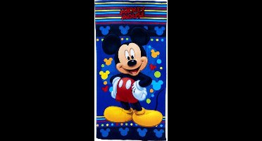Mickey Mouse strandlaken - 140 x 70 cm. - Mickey handdoek - donkerblauw