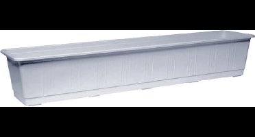 Geli Plantenbak - licht grijs - rechthoekig - kunststof - 80 x 17,5 cm - Bloembakken/plantenbakken voor binnen/buiten