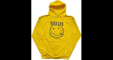 Nirvana - Inverse Happy Face Hoodie/trui - XL - Geel