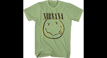 Nirvana - Inverse Happy Face Heren T-shirt - S - Groen